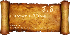 Butscher Bátony névjegykártya